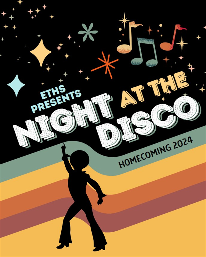Homecoming graphic. Night at the Disco