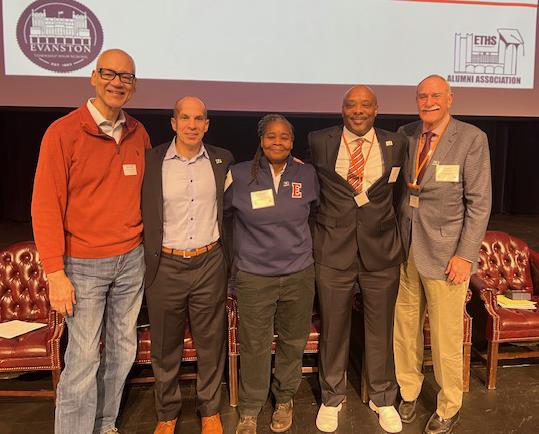 Group photo of the five 2024 Distinguished Alums for ETHS.