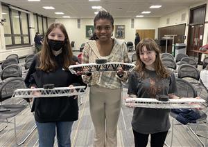 ETHS bridge building contest winners.