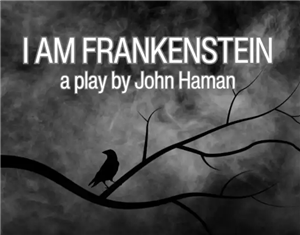 Graphic that shows a cloudy night, a bare tree with a lone crow standing on a branch. Reads: I am Frankenstein.