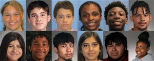 12 pictures (2 rows, 6 across) of ETHS Students of the Month for December.