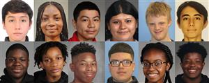 Two rows, six in each row. Students of the Month for November.