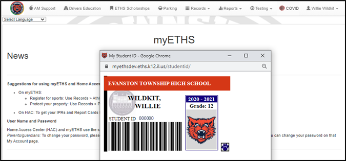 ETHS Mobile ID card